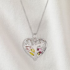 Family Tree Personalized Heart Birthstone Locket - 32862D