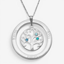 Family Tree Personalized Birthstone Necklaces - 32868D