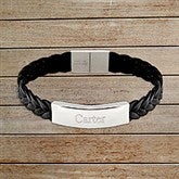 Men's Name Personalized ID Leather Bracelets - 32894D