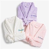 Playful Name Short Embroidered Fleece Robes - 33469
