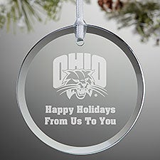 NCAA Ohio Bobcats Personalized Glass Ornaments - 33827