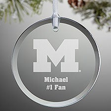 NCAA Michigan Wolverines Personalized Glass Ornaments - 33837