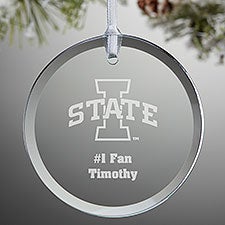 NCAA Iowa State Cyclones Personalized Glass Ornaments - 33847