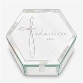 Holy Name Personalized First Communion Mirrored Jewelry Box - 34412