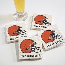 NFL Cleveland Browns Personalized Tumbled Stone Coaster Set  - 34615