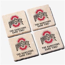 NCAA Ohio State Buckeyes Personalized Tumbled Stone Coaster Set  - 34652