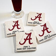NCAA Alabama Crimson Tide Personalized Tumbled Stone Coaster Set  - 34750
