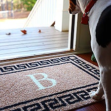 Greek Key Monogram Personalized ColorStar Indoor-Outdoor Doormat  - 35033D