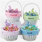Personalized White Easter Basket With Drop-Down Handle - 35122