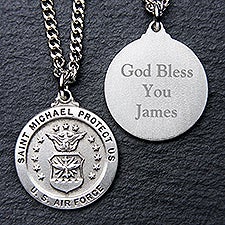 Personalized St. Michael Military Medallion Pendant - 3529