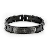 Black Engravable Men's Lord's Prayer Bracelet  - 35558D