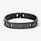 Black Engravable Men's Lord's Prayer Bracelet  - 35558D