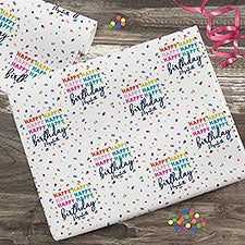 Happy Happy Birthday Personalized Wrapping Paper  - 35608