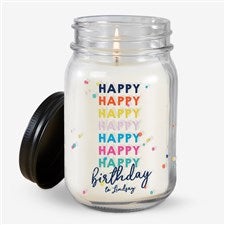 Happy Happy Birthday Personalized Farmhouse Candle Jar - 35621