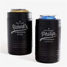 Groomsman Brewing Co. Personalized Stainless Insulated Beer Can Holder - 35626