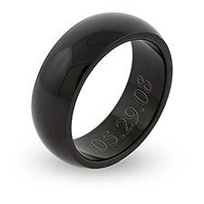 Men's Engraved Black Plate Stainless Steel Band - 35658D