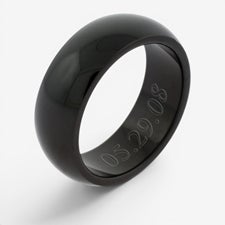 Men's Engraved Black Plate Stainless Steel Band - 35658D