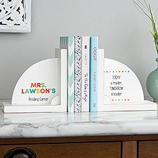 Teacher's Classroom Personalized Wooden Bookends - 35717