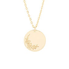 March Birth Flower Cherry Blossom Gold Pendant  - 35870D