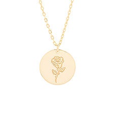 June Birth Flower Rose Gold Pendant - 35873D
