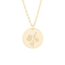 November Birth Flower Chrysanthemum Gold Pendant  - 35878D