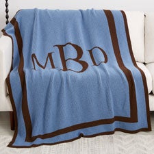 Personalized Classic Monogram Woven Blanket - 36052D