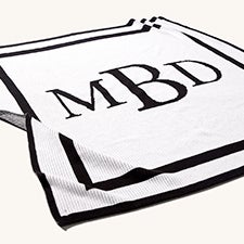 Personalized Classic Monogram Woven Blanket - 36052D