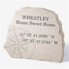 Latitude & Longitude Personalized Standing Garden Stone  - 36091