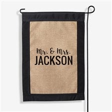 Wedding Couple Personalized Burlap Garden Flag - 36236