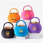 Jack-o'-Lantern Embroidered Plush Halloween Treat Bag  - 36760
