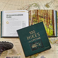 100 Hikes of a Lifetime Personalized Leather Book  - 36787D