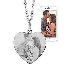 Personalized Photo Heart Pendant Necklaces - 36815D