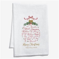 Personalized Christmas Tea Towel - Merry Family - 37151