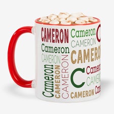 Christmas Repeating Name Personalized Coffee Mugs - 37168