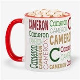 Christmas Repeating Name Personalized Coffee Mugs - 37168