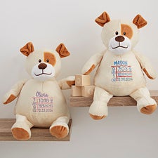 Birth Info Personalized Plush Puppy - 37178
