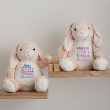 Birth Info Personalized Plush Bunny  - 37179