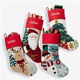 Classic Character Embroidered Hooked Christmas Stockings  - 37556