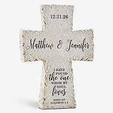 Wedding Engraved Resin Tabletop Cross  - 37599