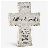 Wedding Engraved Resin Tabletop Cross  - 37599