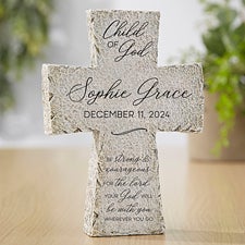 Christening Personalized Resin Tabletop Cross  - 37600