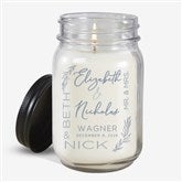 Personalized Wedding Farmhouse Candle Jar - Elegant Couple - 37826