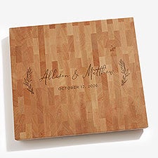 Elegant Couple Personalized Wedding Butcher Block Cutting Board  - 37832