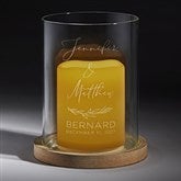 Elegant Couple Personalized Hurricane with Whitewashed Wood Base  - 37838