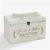 Elegant Couple Engraved Wooden Wedding Keepsake Card Box  - 37840