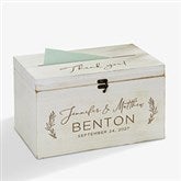 Elegant Couple Engraved Wooden Wedding Keepsake Card Box  - 37840