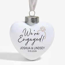 We're Engaged Personalized Heart Wedding Engagement Ornament - 37978