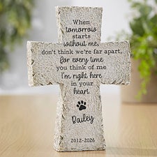 Pet Memorial Personalized Resin Tabletop Cross  - 38025