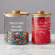 Write Your Own Personalized Glass Container with Acacia Lid  - 38200