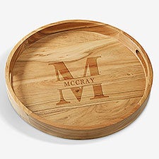 Lavish Last Name Wooden Round Serving Tray  - 38222